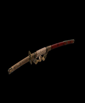 源氏車紋散糸巻太刀拵(刀 銘備前国住長船彦兵衛尉忠光 □永十五年八月吉日) / Mounting for Tachi (Long Sword) image