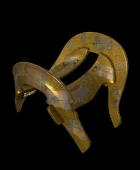 金梨子地軍配に葵紋蒔絵鞍 / Gold Nashiji-lacquered Saddle with Referee’s Fan and Aoimon Crest image