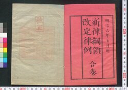 新律綱領・改定律例 / Shinritsu Kōryō, Kaitei Ritsurei Gokan (The New Penal Code, Revised and Supplemented Penal Code, Combined Edition) image