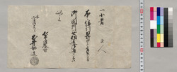 通行手形(小者弐人信州田野口迄差遣につき) / Document of Saku District, Shinano Province image