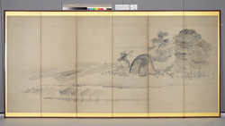 隅田川窯場図屏風（右隻） / Folding Screen Depicting a Kiln by the Sumida River (Right Part) image