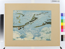 大東亜戦争海軍美術　ラエ沖空中戦 / Dai Tōa Sensō Kaigun Bijutsu (Naval Art of the Greater East Asia War), Air Battle off Lae image