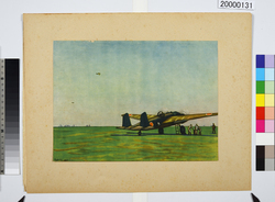 大東亜戦争海軍美術　飛ばんとする攻撃機 image