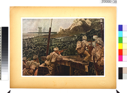 大東亜戦争陸軍作戦記録画　(3)　ミリ油田地帯確保部隊の活躍 / Army Campaign Record Paintings of the Greater East Asia War, (3) Operations of the Miri Oilfields Securing Unit image