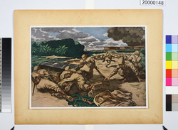 大東亜戦争陸軍作戦記録画　(13)　神兵奮戦の図 / Army Campaign Record Paintings of the Greater East Asia War, (13) Soldiers Fighting Fiercely image