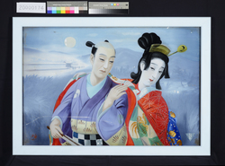 銭湯脱衣所装飾画　ガラス絵　大石蔵之助とお軽　男湯側 / Glass Painting for a Public Bathhouse Changing Room, Ōishi Kuranosuke and Okaru (Men’s Bath) image