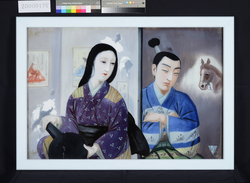 銭湯脱衣所装飾画　ガラス絵　山内一豊と妻　女湯側 / Glass Painting for a Public Bathhouse Changing Room, Yamanouchi Kazutoyo and His Wife (Women’s Bath) image