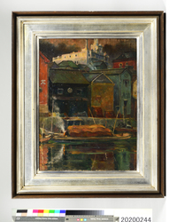 油彩画　一石橋より三越を望む / Oil Painting, Viewing Mitsukoshi from Ikkokubashi Bridge image