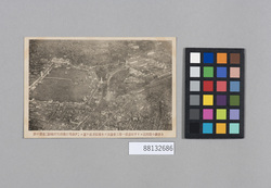 上野広小路附近ヨリ平和博第一第二会場及ビ本郷区方面ヲ望ム / Aerial View from above the Vicinity of Ueno Hirokoji Looking toward the 1st and 2nd Sites of the Peace Exhibition and Hongoku image