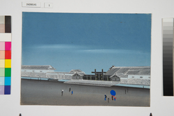 泥絵　江戸大名屋敷図　仙台藩伊達家 / Doro-e, Map of Daimyō Residence in Edo, Sendai Domain Date Family image