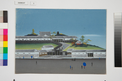 泥絵　江戸大名屋敷図　岩国藩吉川家　正月 / Doro-e, Map of Daimyō Residence in Edo: Iwakuni Domain Kikkawa Family, January image