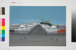 泥絵　江戸大名屋敷図　霞が関　広島藩浅野家　福岡藩黒田家 / Doro-e, Map of Daimyō Residence in Edo, Kasumigaseki, Hiroshima Domain Asano Family, Fukuoka Domain Kuroda Family image