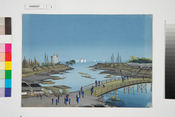 泥絵　江戸大名屋敷図　鉄砲洲 / Doro-e, Map of Daimyō Residence in Edo, Teppōzu image