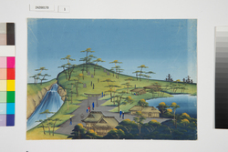 泥絵　江戸大名屋敷図　熊野十二社 / Doro-e, Map of Daimyō Residence in Edo, Kumano Jūnisō Shrine image
