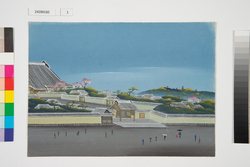 泥絵　江戸大名屋敷図　浅草本願寺 / Doro-e, Map of Daimyō Residence in Edo, Asakusa Honganji Temple image