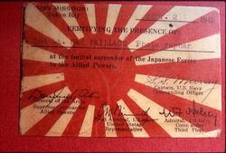 降伏文書調印式取材証明書 / Press Pass to the Signing Ceremony of the Instrument of Surrender image