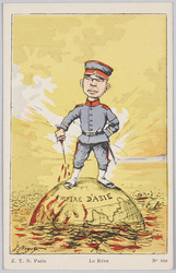 日露戦争風刺絵葉書 No.102 Le Reve / Satirical Cartoon Postcard Depicting the Russo-Japanese War No.102 Le Reve image
