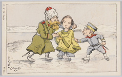 日露戦争風刺絵葉書 No.104 / Satirical Cartoon Postcard Depicting the Russo-Japanese War No.104 image