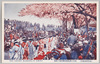 荒川の桜花仮装観桜会の舞踏/Dance in Cherry Blossom Costumes at the Cherry Blossom Viewing Party by the Arakawa River image