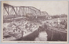 (日本橋)　橋板を焼尽された永代橋と舟に陣取た非難民/(Nihombashi) Eitaibashi Bridge with Its Boards Burnt Down and Evacuees Taking Shelter on Boats image