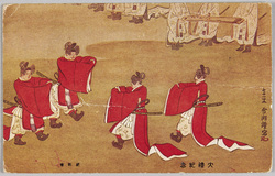 樋畑雪湖画 大礼紀念 久米舞 / Commemoration of the Enthronement Ceremony, Kumemai Court Dance, Painted by Hibata Sekko image