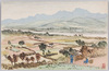 石井柏亭画　農村/Painting by Ishii Hakutei: Farming Village image