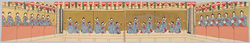 [都をどり土産用絵葉書(パノラマ型・推定5枚続)] / Panoramic Postcard (Estimated 5 Folded Pages) Used as Souvenir for Miyakoodori Dance Performance image