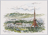 飛行機から見たる東京タワーの偉容/Tokyo Tower Viewed from Airplane image