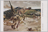 小磯良平画　香港黄泥湧高射砲陣地奪取/Painted by Ryōhei Koiso, Capture of the Base of the Massive Anti-Aircraft Guns in Wong Nai Chung in HongKong image