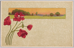 植物 絵葉書 ポピー(赤) / Plant Painting Postcard: Poppies (Red) image