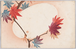 植物 絵葉書 紅葉にパレット / Plant Postcard: Autumn Leaves and Palette image