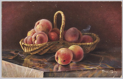 植物 絵葉書 手篭の桃 / Plant Postcard: Peaches in a Hand Basket image