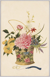 植物 絵葉書 花篭 / Plant Painting Postcard: Flower Basket image