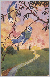 動物絵葉書　小鳥 / Animal Postcard: Little Birds image