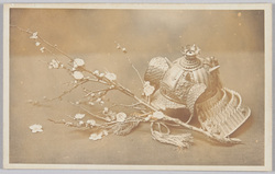 人形用兜と梅の枝 / Helmet for Doll and Plum Branch, Picture Postcard image