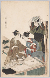 刺繍の図　歌麿筆 / Picture of Embroidery, Painted by Utamaro image