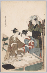 刺繍の図 歌麿筆 / Picture of Embroidery, Painted by Utamaro image