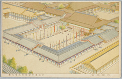 大礼紀念 即位礼紫宸殿御式場之図 / Commemoration of Imperial Ceremony, Illustration of the Enthronement Ceremony at the Shishinden Hall image