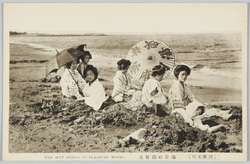 (別府名所)海岸砂湯実況 / (Famous Views of Beppu) Actual Scene of the Beach Sand Bath image