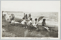 (別府名所)海岸砂湯実況 / (Famous Views of Beppu) Actual Scene of the Beach Sand Bath image