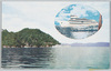新琵琶湖八景　竹生島と観光船玻璃丸/New Eight Views of Lake Biwa: Chikubushima Island and Excursion Ship Hari Maru image