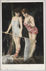 魚取りをする二人の外国人女性(2) / Two Foreign Women Catching Fish (2) image