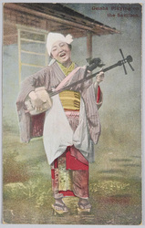 Geisha Playing on the Samisen. image