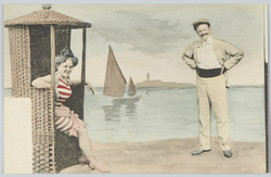 水辺の外国人男女 / Foreign Man and Woman at the Waterside image