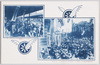 一万哩鉄道競争大毎選手大阪出発の光景其の一本社前　其の二大阪駅プラットホーム/10,000 Miles Railway Competition: Scene of the Daimai (Osaka Mainichi Newspaper) Contenders Departing from Osaka: (1) In Front of the Head Office; (2) Osaka Station Platform image