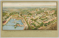 THE BIRD' S EYE VIEW OF THE TOKYO TAISHO EXPOSITION, UYENO PARK. MARTH 20 TO JULY 31 - 1914. image