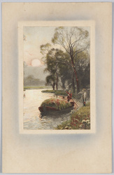 刈草を舟で運ぶ人（美術絵葉書シリーズ１５２６）（外国製） / Man Transporting Mown Grass by Boat (Artistic Picture Postcard Series 1526) (Foreign-Made) image