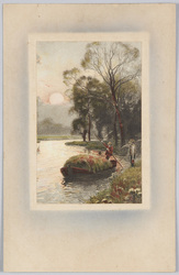 刈草を舟で運ぶ人(美術絵葉書シリーズ1526)(外国製) / Man Transporting Mown Grass by Boat (Artistic Picture Postcard Series 1526) (Foreign-Made) image