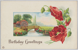 ポピーと庭（Ｂｉｒｔｈｄａｙ　Ｇｒｅｅｔｉｎｇｓ　Ｓｅｒｉｅｓ　７０２　Ａ）（外国製） / Poppies and Garden (Birthday Greetings, Series 702 A) (Foreign-Made) image
