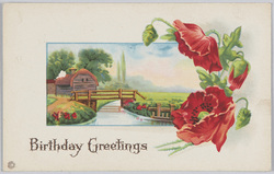 ポピーと庭(Birthday Greetings Series 702 A)(外国製) / Poppies and Garden (Birthday Greetings, Series 702 A) (Foreign-Made) image